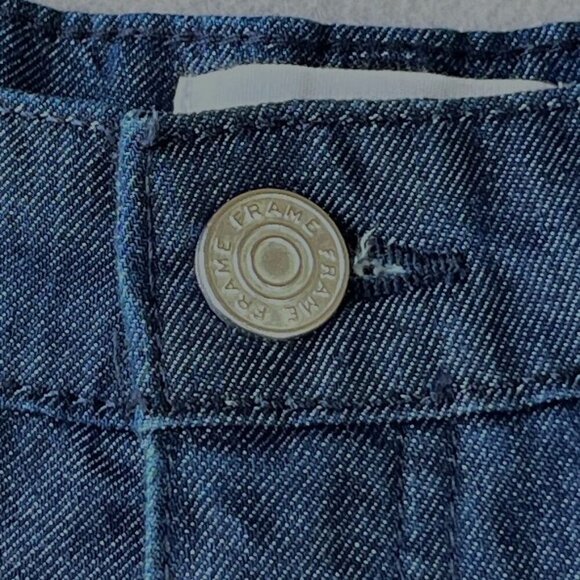 Frame Women's Denim Pants Size 34 Pleated Wide Leg Medium Wash Blue Denim Jeans - Picture 6 of 11